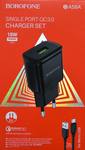 Адаптер Сетевой с кабелем Borofone BA59A Heavenly 1USB/5V/3A QC3.0 +micro USB (black)