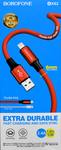 Кабель USB - 8 pin Borofone BX82 Bountiful, 1.0м, 2.4A, силикон, цвет: красный