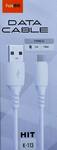 Кабель USB - Type-C FaisON K-113 Hit, 1.0м, 2.4A, цвет: белый