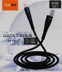 Кабель USB - Type-C FaisON K-51 Mix, 1.0м, 2.4A, нейлон, QC3.0, цвет: чёрный