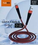 Кабель USB - Type-C FaisON K-51 Mix, 1.0м, 2.4A, QC3.0, цвет: красный