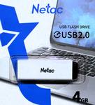 Флеш-накопитель USB 4ГБ Netac U185,USB2.0, белый