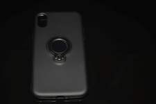 Чехол силиконовый для APPLE iPhone X/XS, Ring держатель под палец, синий