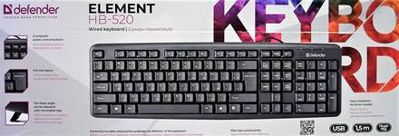 Проводная клавиатура DEFENDER Element HB-520 USB KZ,черный