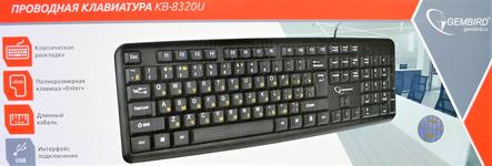 Клавиатура GEMBIRD KB-8320U-BL, USB, черный