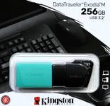 Флеш-накопитель Kingston 256Gb DataTraveler USB3.2 черный/зеленый