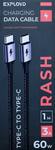 Кабель Type-C - Type-C Exployd EX-K-1145 RASH, 1.0м, 3.0A, 60Вт, PD3.0, цвет: чёрный