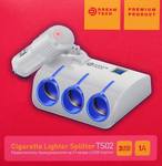 Разветвитель прикуривателя Dream TS02 2USB 3 АЗУ 1А белый