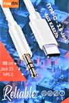 Кабель AUX - Type-C FaisON P-9 Reliable, 1.0м, круглый, силикон, цвет: белый