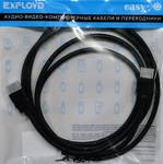 Кабель/Exployd/HDMI-HDMI/V1.4/круглый/чёрный/2М/Easy/EX-K-1408