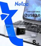 Флеш-накопитель USB  8GB  Netac  UM81  Ultra  чёрный  металл