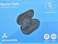 Беспроводные наушники Accesstyle Denim TWS, 102 дБ, Bluetooth  5.0, IPX5,  черный