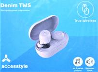 Беспроводные наушники Accesstyle Denim TWS, 102 дБ, Bluetooth  5.0, IPX5,  розовый