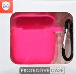 Чехол силиконовый без бренда для APPLE Airpods, №08, тонкий, непрозрачный, матовый, цвет: розовый