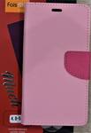 Чехол-книжка FaisON, Much, (4,8" - 5,3") , под кожу, с окном и слайдером для камеры, цвет: розовый