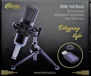 Микрофон RITMIX RDM-160, черный, настольный