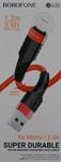 Кабель USB - микро USB Borofone BU35, 1.2м, круглый, 2.4A, цвет: красный