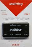 Картридер Smartbuy SBRH-750 black + HUB