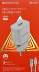 Адаптер Сетевой с кабелем Borofone BA59A Heavenly 1USB/5V/3A QC3.0 +micro USB (white)