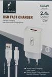 Адаптер Сетевой с кабелем SKYDOLPHIN SC36V 1USB/5V/2.4A +micro USB (white)