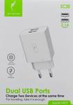 Адаптер Сетевой SKYDOLPHIN SC30 2USB/5V/2.1A (white)
