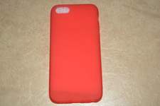 Чехол силиконовый для APPLE iPhone 5/5S/SE, тонкий, непрозрачный, матовый, цвет: красный, в техпаке