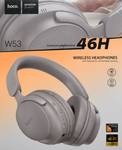 Наушники полноразмерные HOCO W53, Bluetooth, цвет: серый