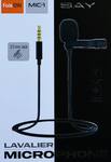 Микрофон петличный FaisON, Mic-1, Say, кабель Jack 3.5mm(m), 1.3м, цвет: чёрный