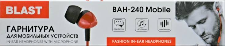 Гарнитура BLAST BAH-240 Mobile, красный, шнур 1,2 м