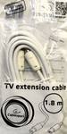 Кабель телевизионный Cablexpert CCV-515-W, Coaxial M/F, белый, 1.8м 