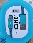 Кабель соединительный USB(m)-microUSB(m) ONE бирюзовый, реверсивный USB