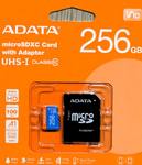 Флеш карта microSD 256GB ADATA microSDHC Class 10 UHS-I A1 100/25 MB/s (SD адаптер)