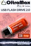 Флеш-накопитель 32Gb OltraMax 230, USB 2.0,  оранжевый