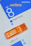 Флеш-накопитель 8Gb SmartBuy Glossy series, USB 2.0, оранжевый