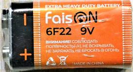 Батарейка Крона FaisON 6F22-1P, 9.0B