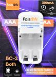 Устройство зарядное для аккумуляторов AA/AAA FaisON, BC-2, Both, 300mA, индикатор зарядки, цвет: бел