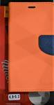 Чехол-книжка FaisON, Much, (4,8" - 5,3") , под кожу, с окном и слайдером для камеры, цвет: оранжевый