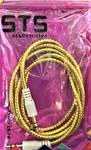 Кабель AUX, Jack 3,5mm(m) - Jack 3,5mm(m) STS ZH-A097, 1.0м, круглый, силикон, цвет: жёлтый