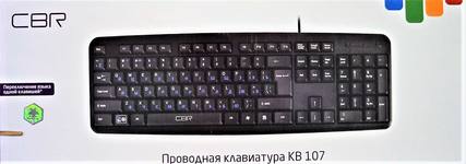 Клавиатура CBR KB 107, USB, чёрная. Классическая раскладка. 107 клавиш. Переключение языка 1 кнопкой