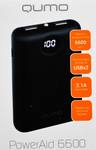 Портативное зарядное устройство Qumo PowerAid 6600 (V2), 6600 мА-ч, 2 USB 1A+2A 