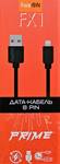 Кабель USB - 8 pin FaisON FX1 PRIME, 1.0м, 2.1A, силикон, цвет: чёрный