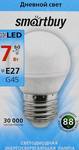 Светодиодная лампа E27 G45 7W 4000K, SmartBuy LED 220V