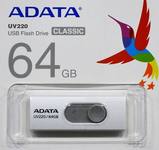 Флеш накопитель 64GB ADATA UV220, USB 2.0, белый/серый