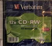 Диск Verbatim CD-RW  700Mb slim