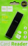 Кардридер HOCO, HB20, USB 3.0, TF/ SD карта, цвет: чёрный