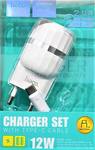 Зарядное устройство Hoco C41A Wisdom сетевое, 2.4A, 2xUSB + кабель Type-C, белый