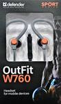 Гарнитура Defender OutFit W760 серый+оранжевый / вставные
