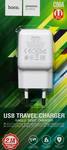 Блок питания сетевой 1 USB HOCO, C96A, 2100mA, цвет: белый