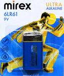 Батарейка Крона Mirex 6LR61-1BL Ultra Alkaline, 9В