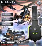 Наушники полноразмерные Defender G-320, Warhead, микрофон, регулятор громкости, кабель 1.8м, цвет: ч